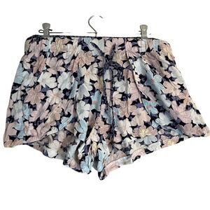 Vanilla Star‎ Floral Print Shorts Drawstring Waist Comfy Lightweight Women's L